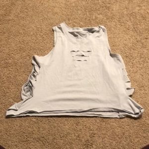 ALO yoga gray tank with front/side slits size M